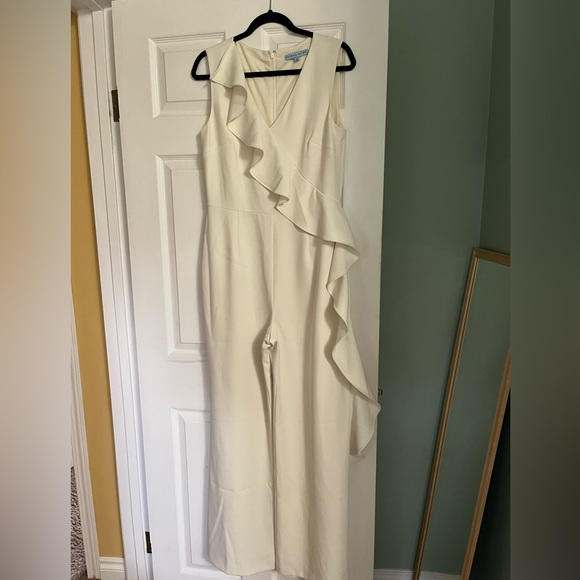 Antonio Melani off white jumpsuit with ruffle detail. NWOT - Picture 1 of 7